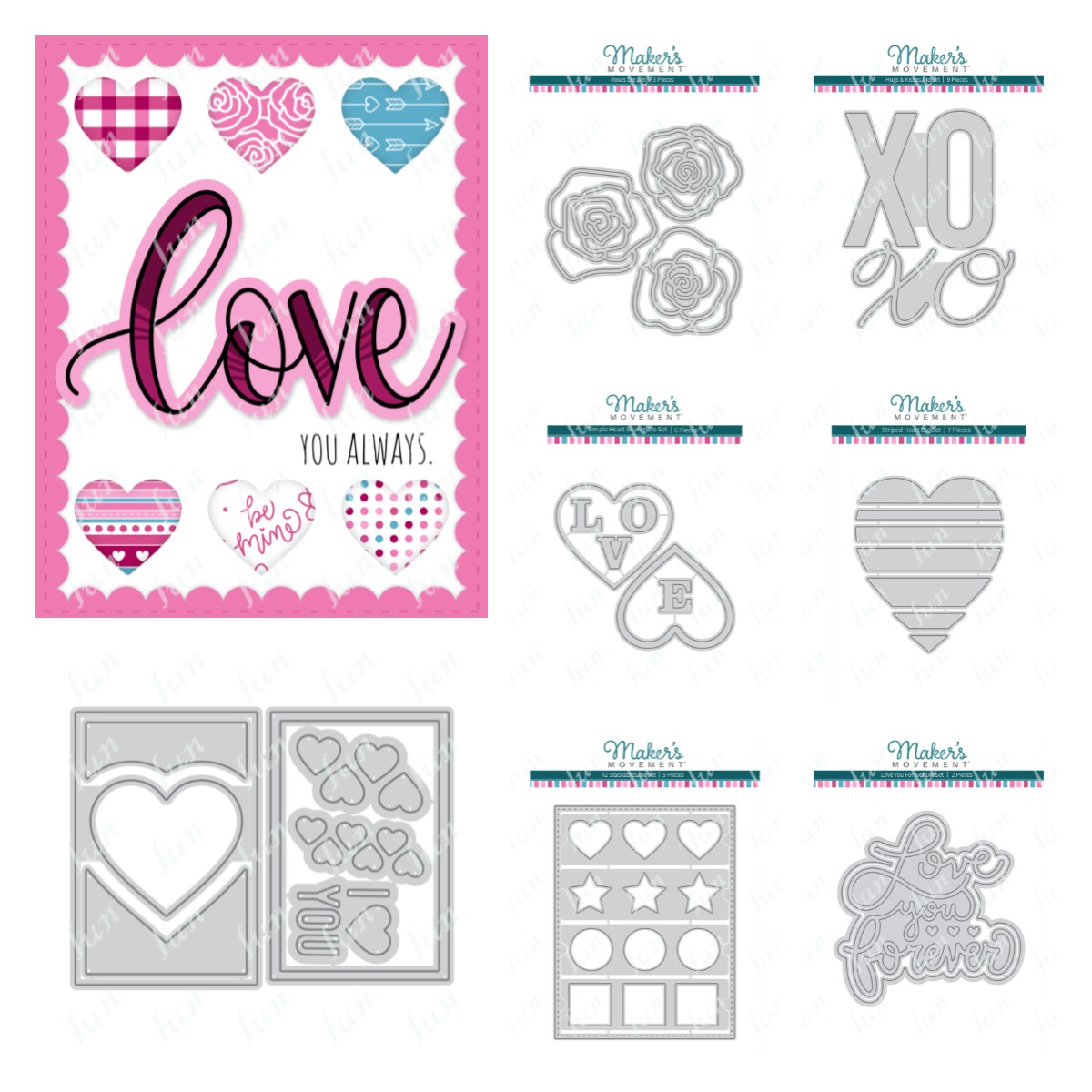 Wedding Card Box - Hugs & Kisses Die Set Metal