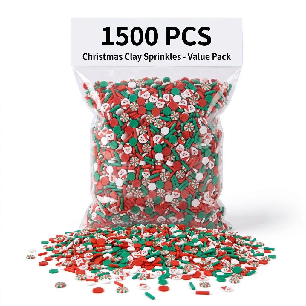 Wedding Supply In Bulk - 1500pcs Christmas Clay Sprinkles Santa Candy