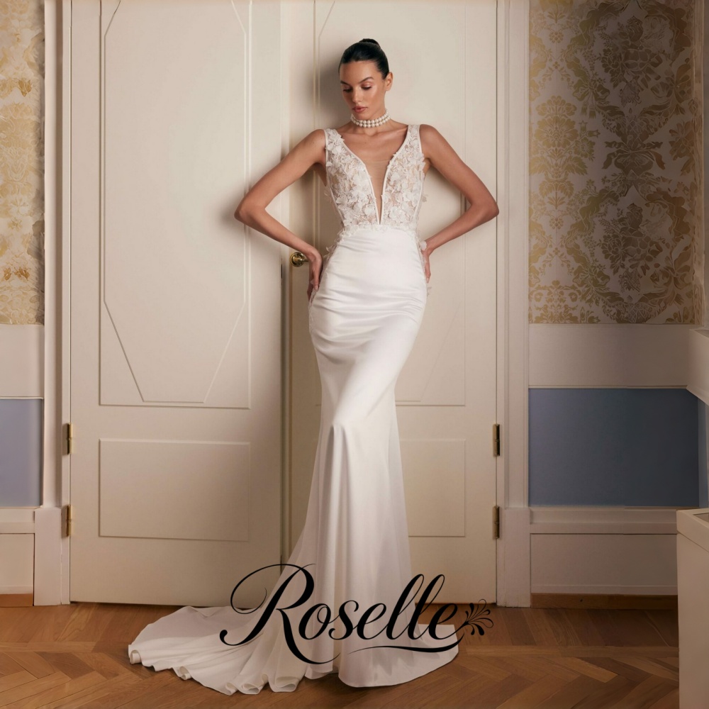 ROSELLE Lace V- Neck Mermaid W - Wedding Qw 评论和价格