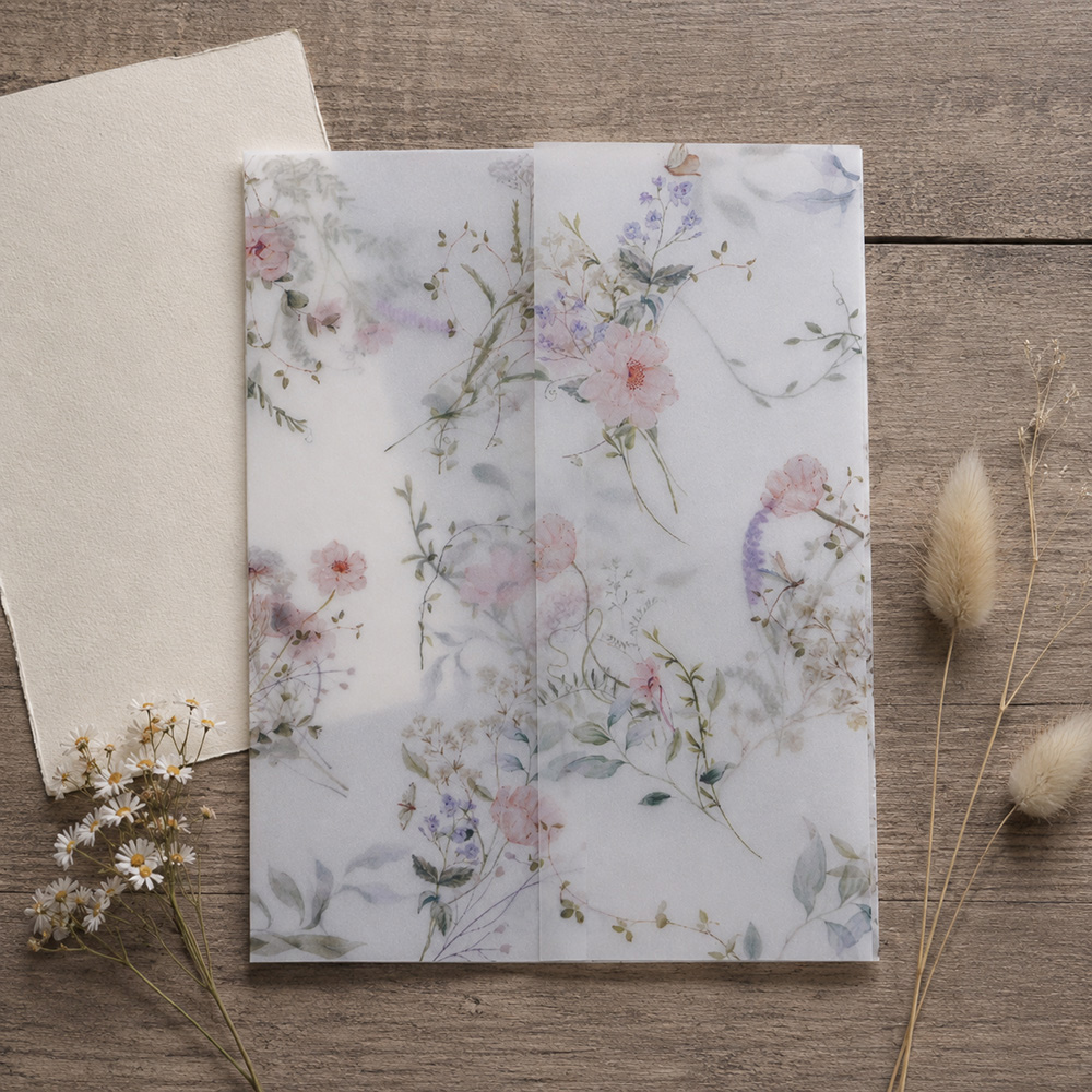 20/50pcs Vellum Wrap with Wate - Wedding Envelopes 评论和价格