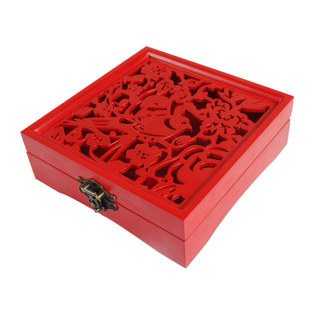 Red Chinese Style Carved Weddi - Wedding Souvenir 评论和价格