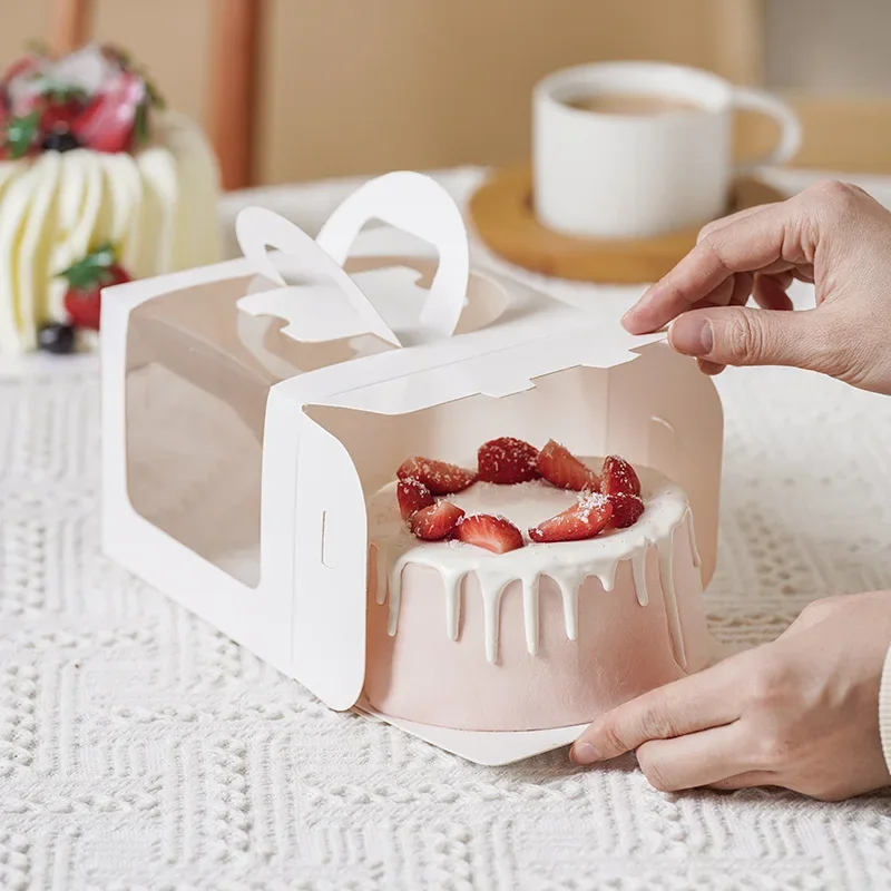 10pcs White Cake Box with Hand - Wedding Cake Supply 评论和价格