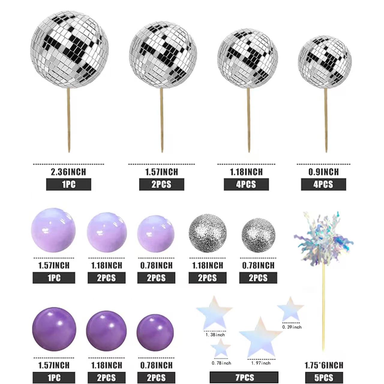 Purple Disco Ball Mirror Balls - Wedding Cake Supply 评论和价格