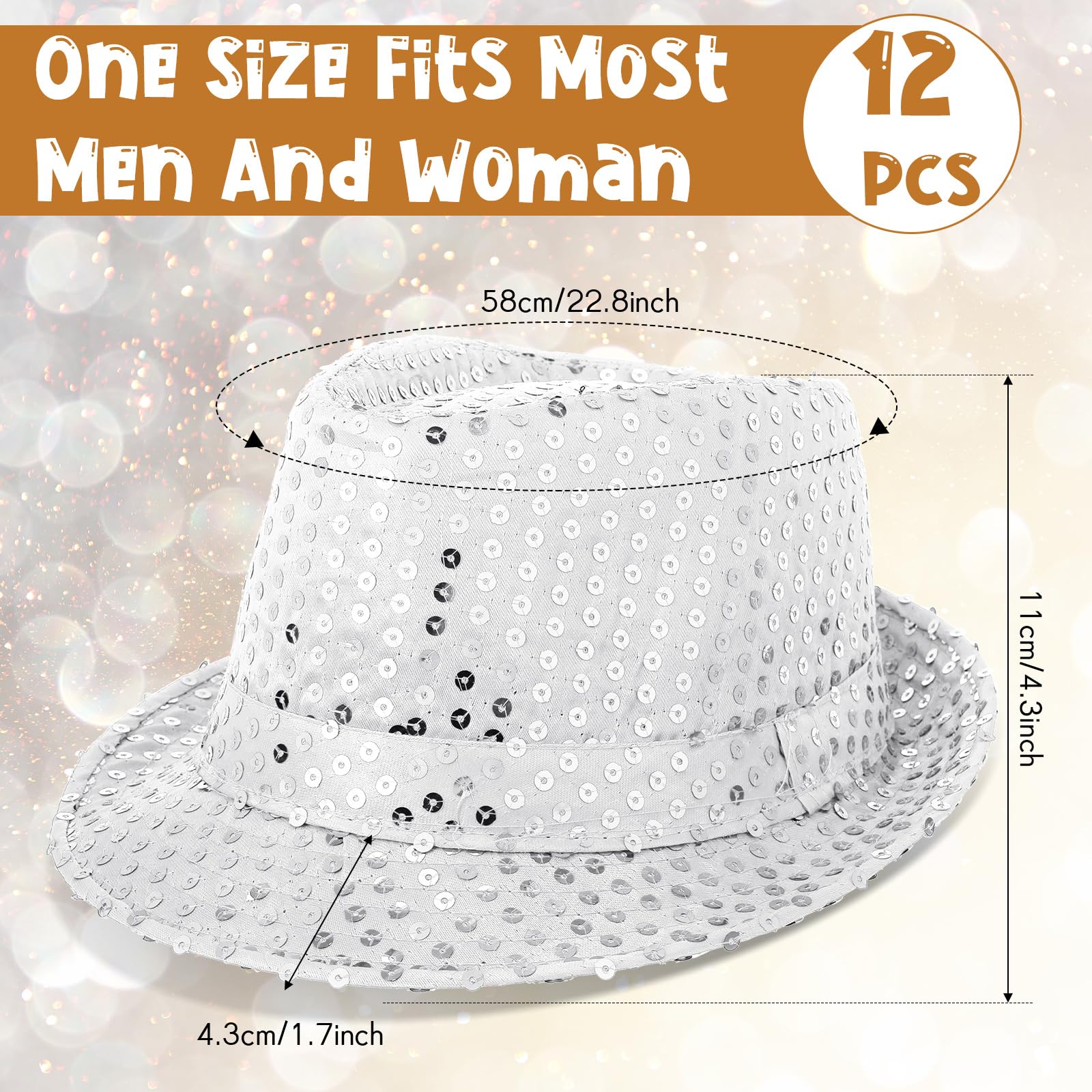 12-36Pcs Sequin Hats Bulk Glit - Wedding Supply In Bulk 评论和价格