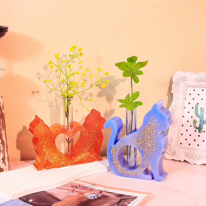 Cat Shaped Resin Molds Vase Si - Flower Girl Basket 评论和价格