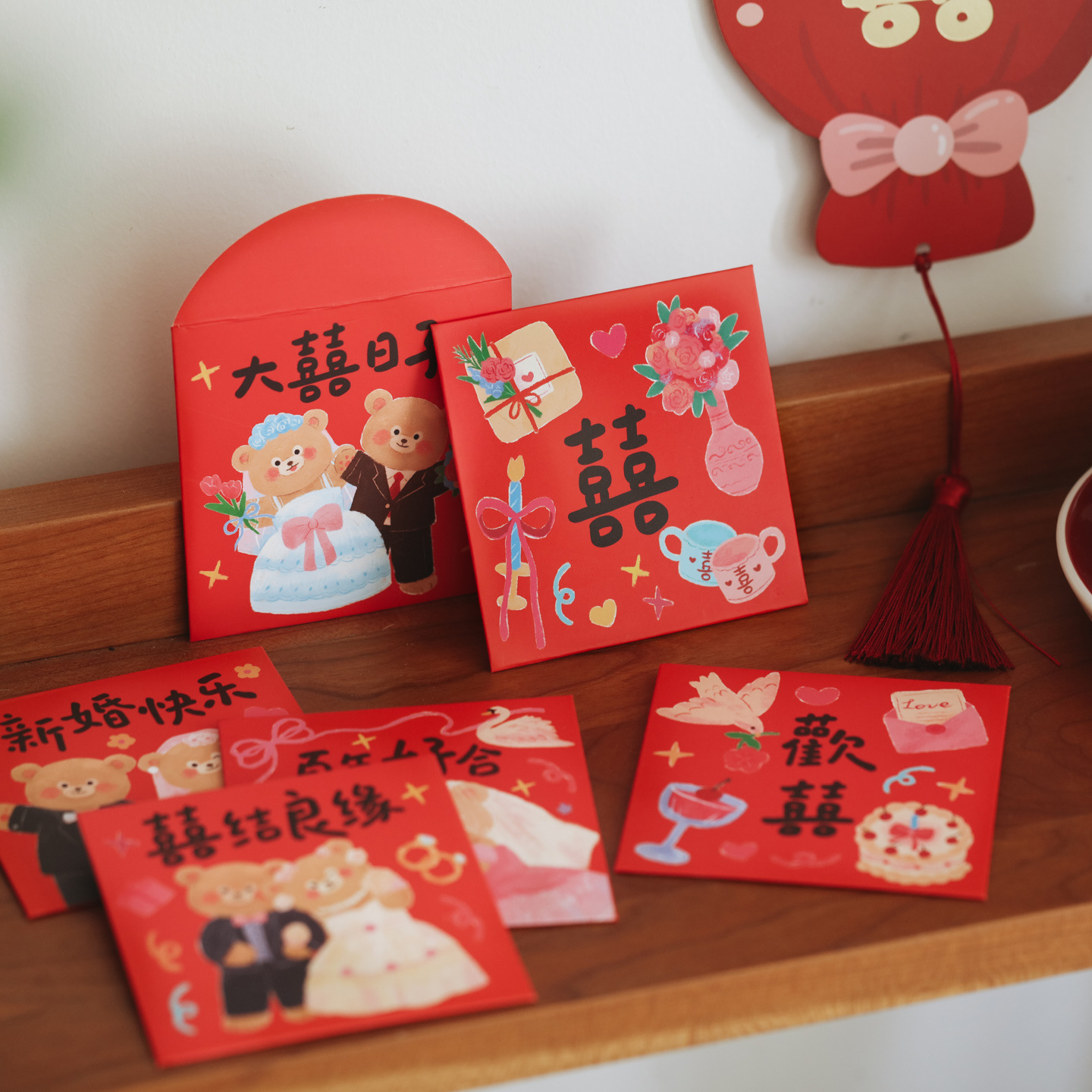 6Pcs Door Blocking Red Envelop - Wedding Envelopes 评论和价格