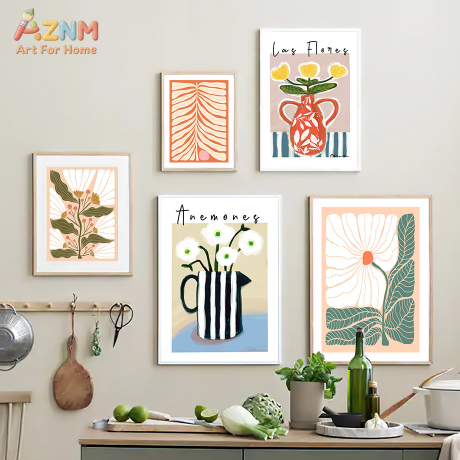 AZNM Boho Floral Canvas Wall A - Flower Girl Basket 评论和价格