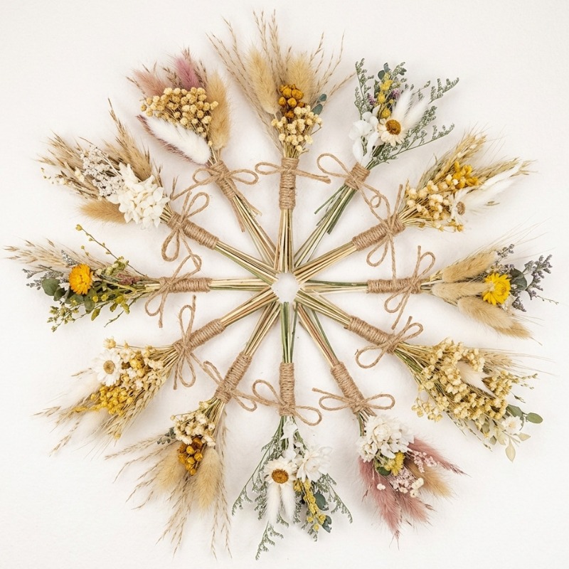 Mini Dried Flower Bouquet Natu - Wedding Souvenir 评论和价格