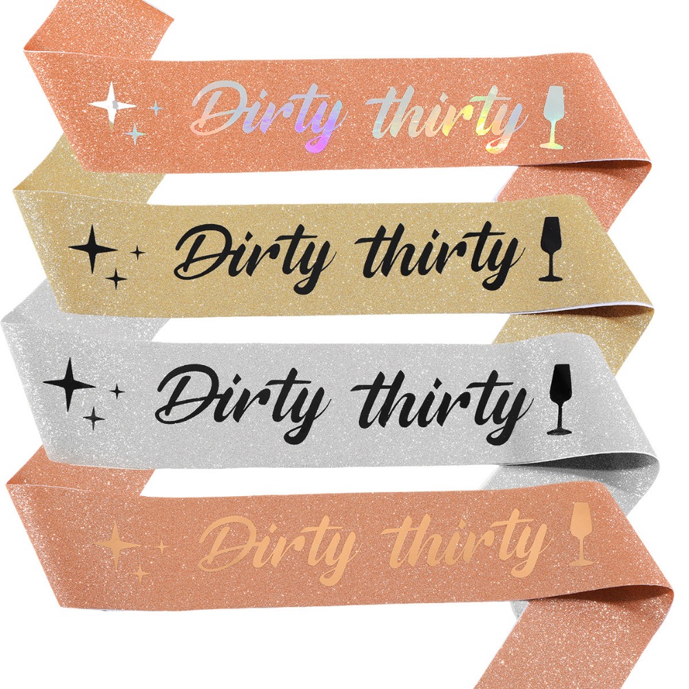 Dirty Thirty Sash Glitter Sati - Bride Tribe Sash 评论和价格