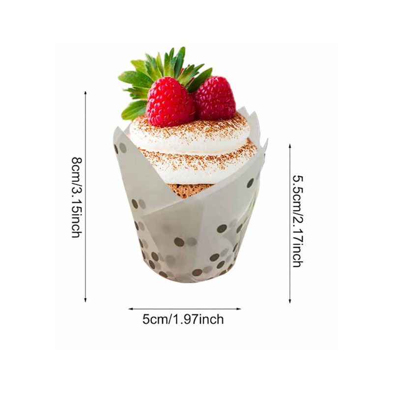 50Pcs/100Pcs Gold Dot Tulip Ca - Wedding Cake Supply 评论和价格